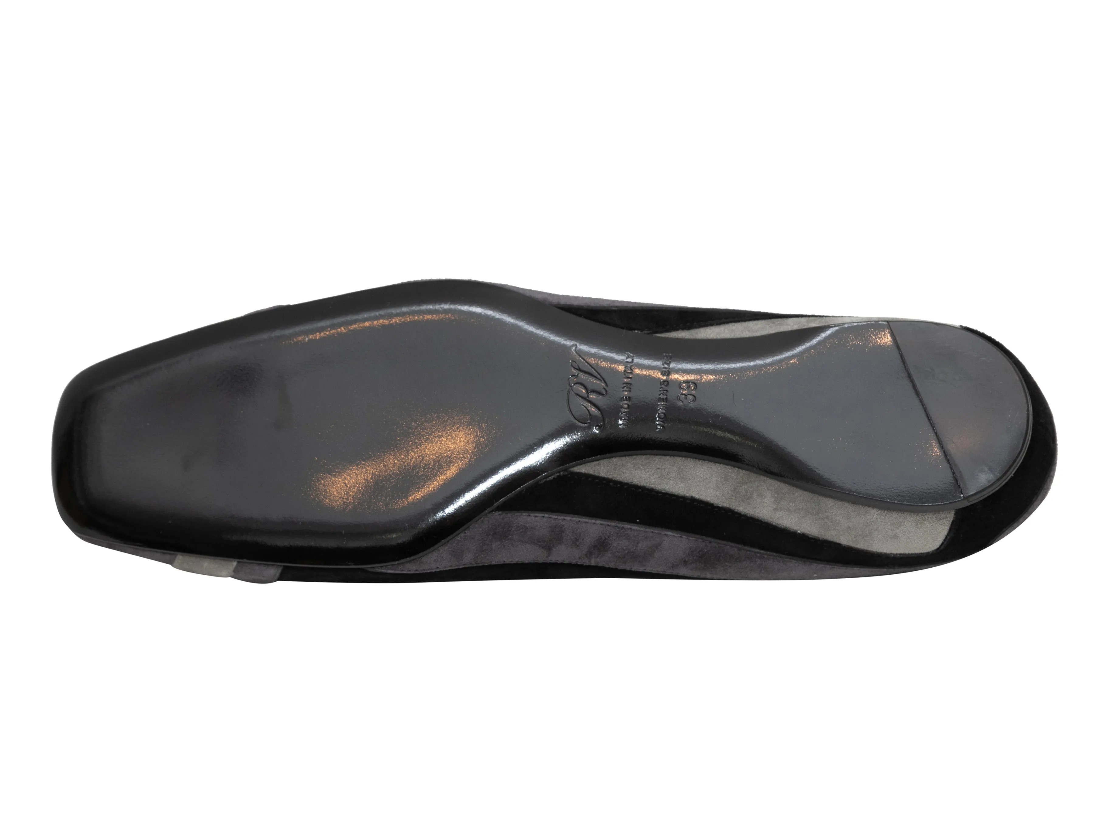 Black & Grey Roger Vivier Suede Ballet Flats Size 39