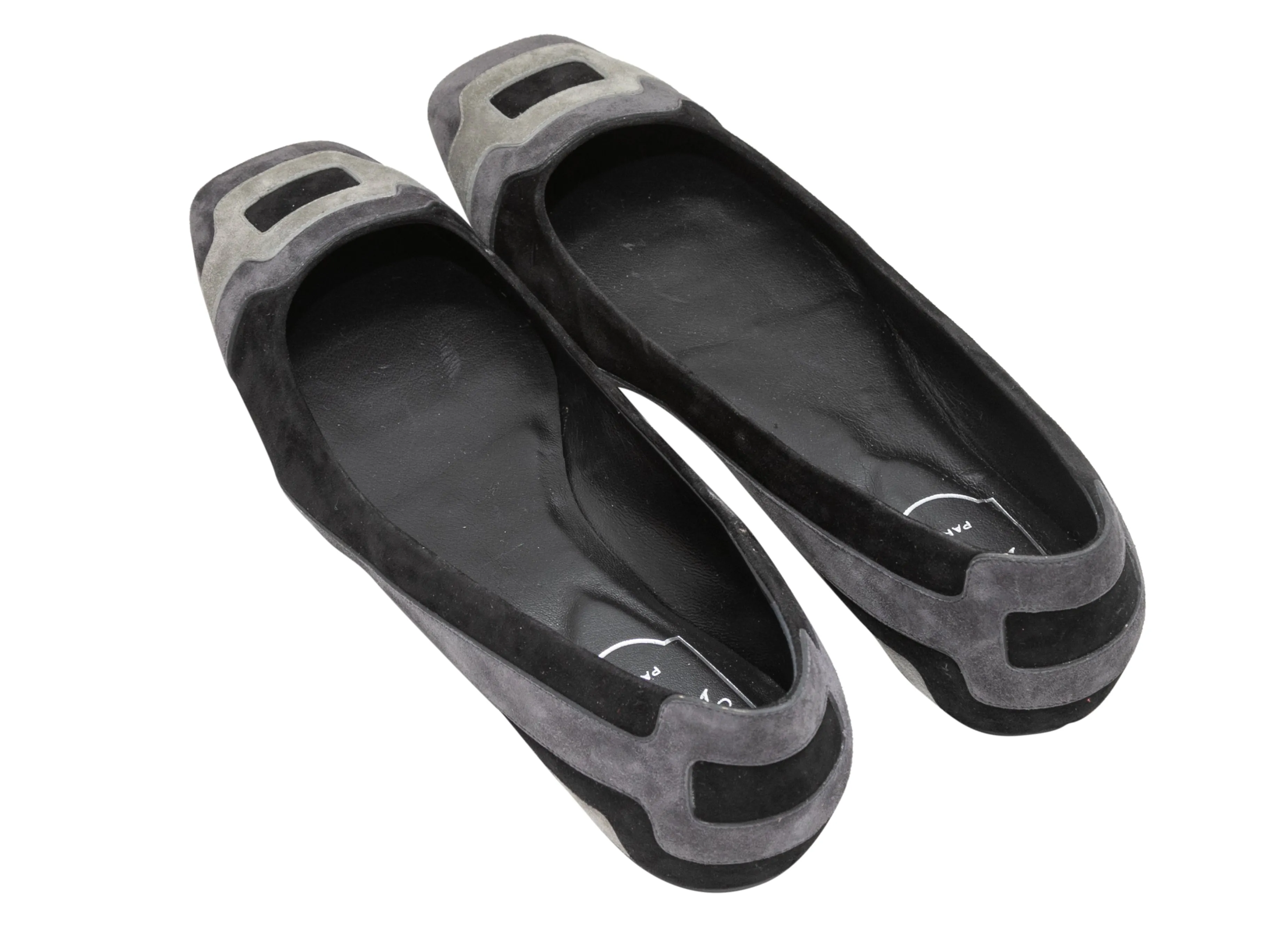 Black & Grey Roger Vivier Suede Ballet Flats Size 39