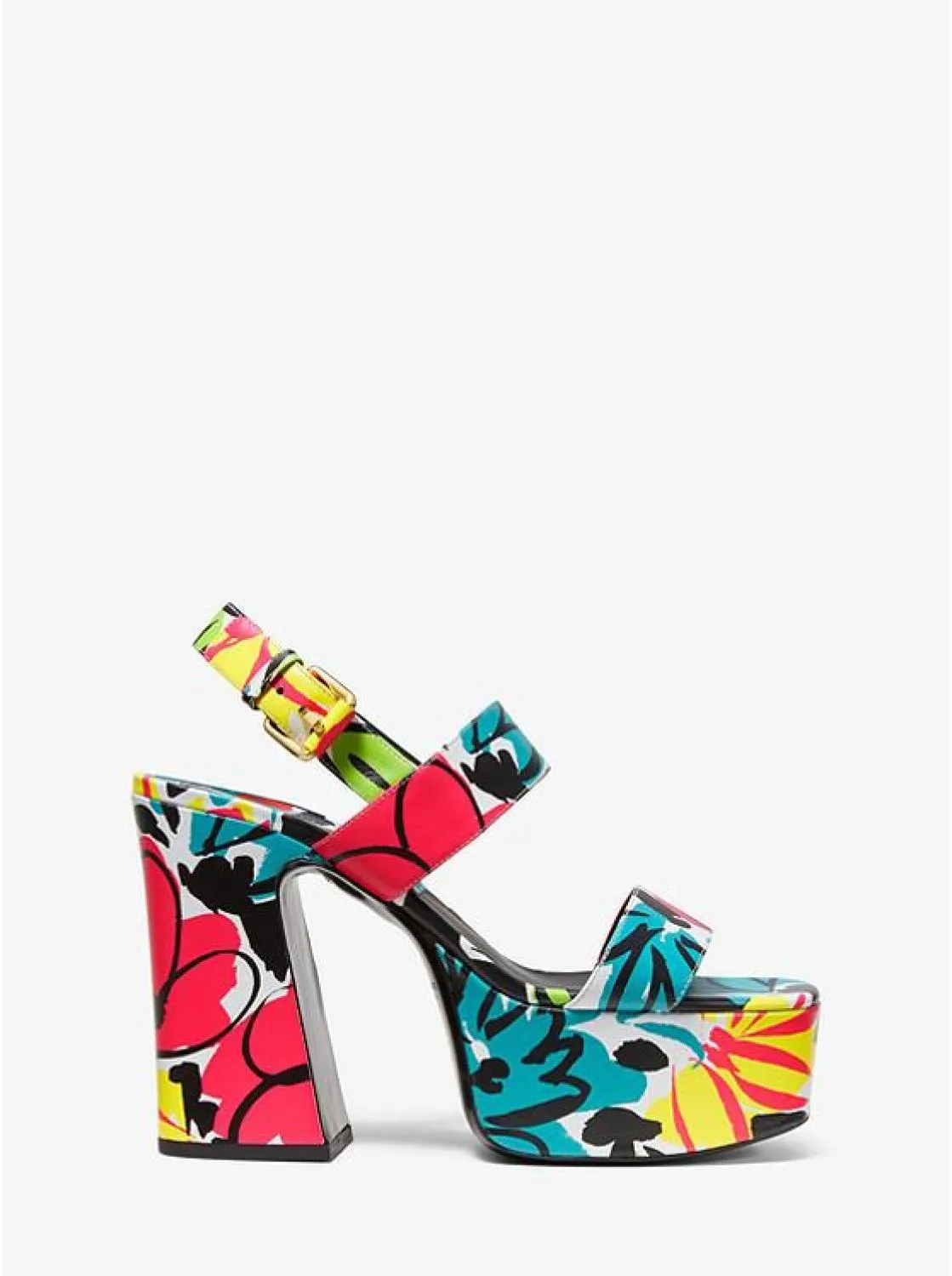 Blaire Floral Leather Platform Sandal