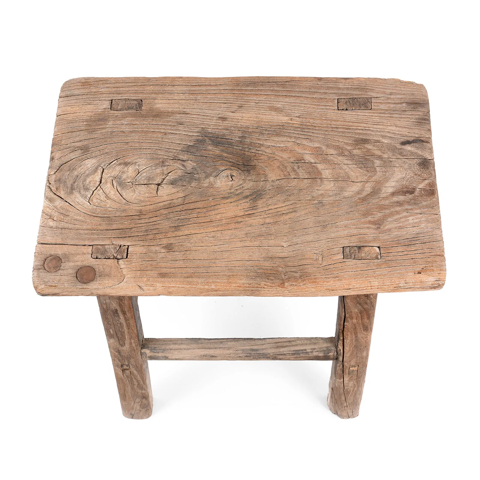Bleached Elm Farmers Milking Stool - 19th Century