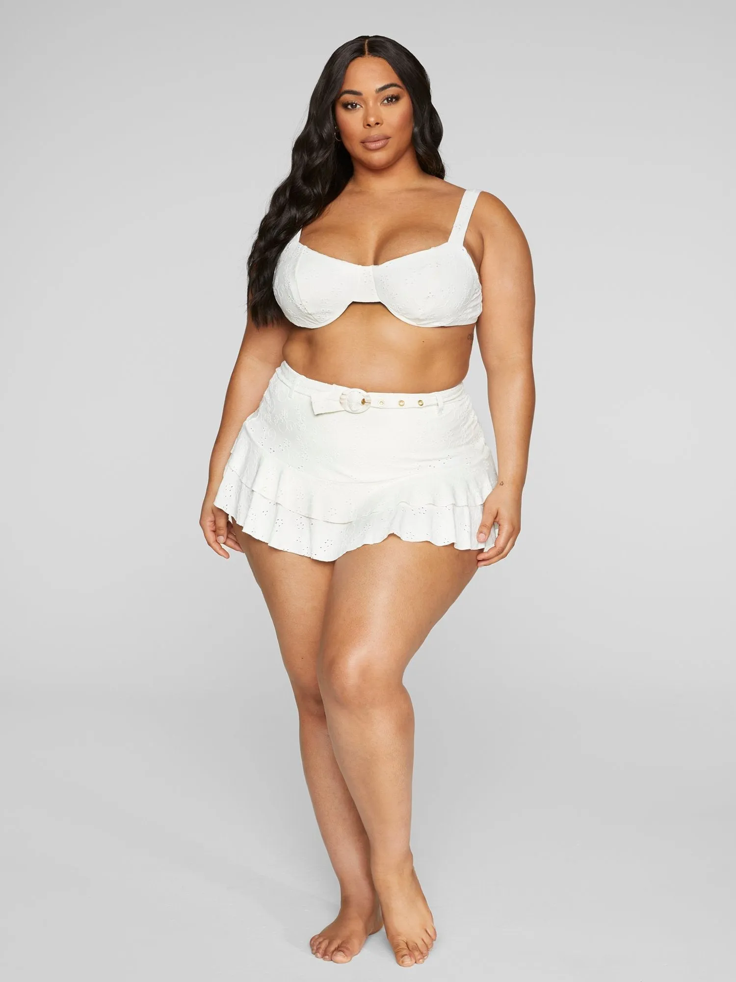Fashion To Figure - Sasha Eyelet Bikini Swim Skirt