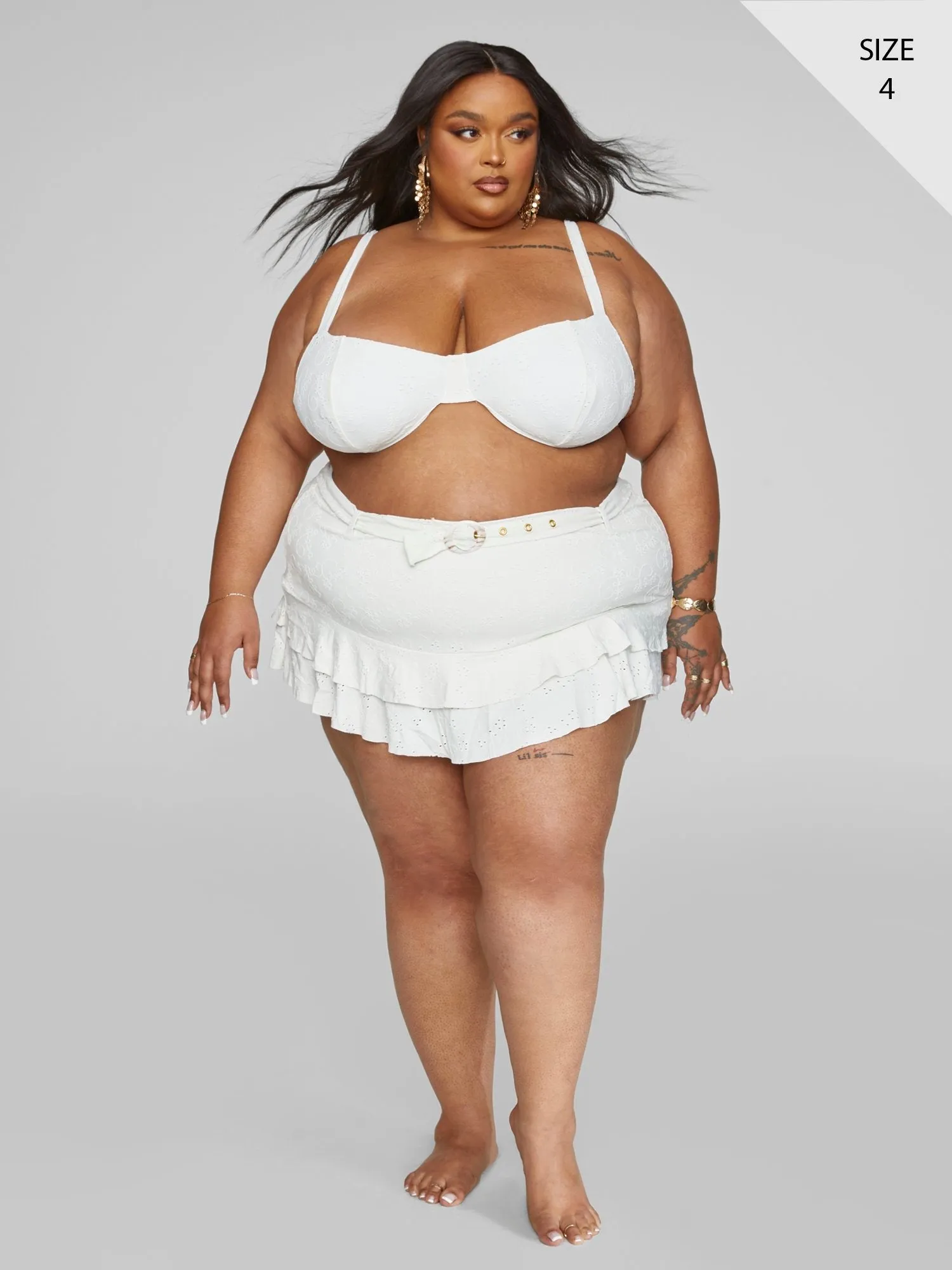 Fashion To Figure - Sasha Eyelet Bikini Swim Skirt