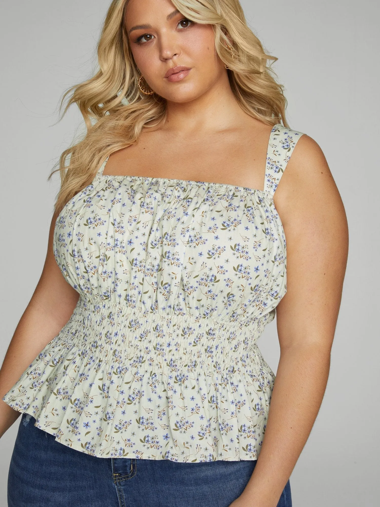 Fashion To Figure - Tierra Floral Print Peplum Top