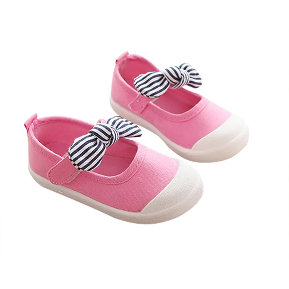 Girl's Canvas Flats Princess Bowknot Shoes(Toddler/Little Kid/Big Kid)
