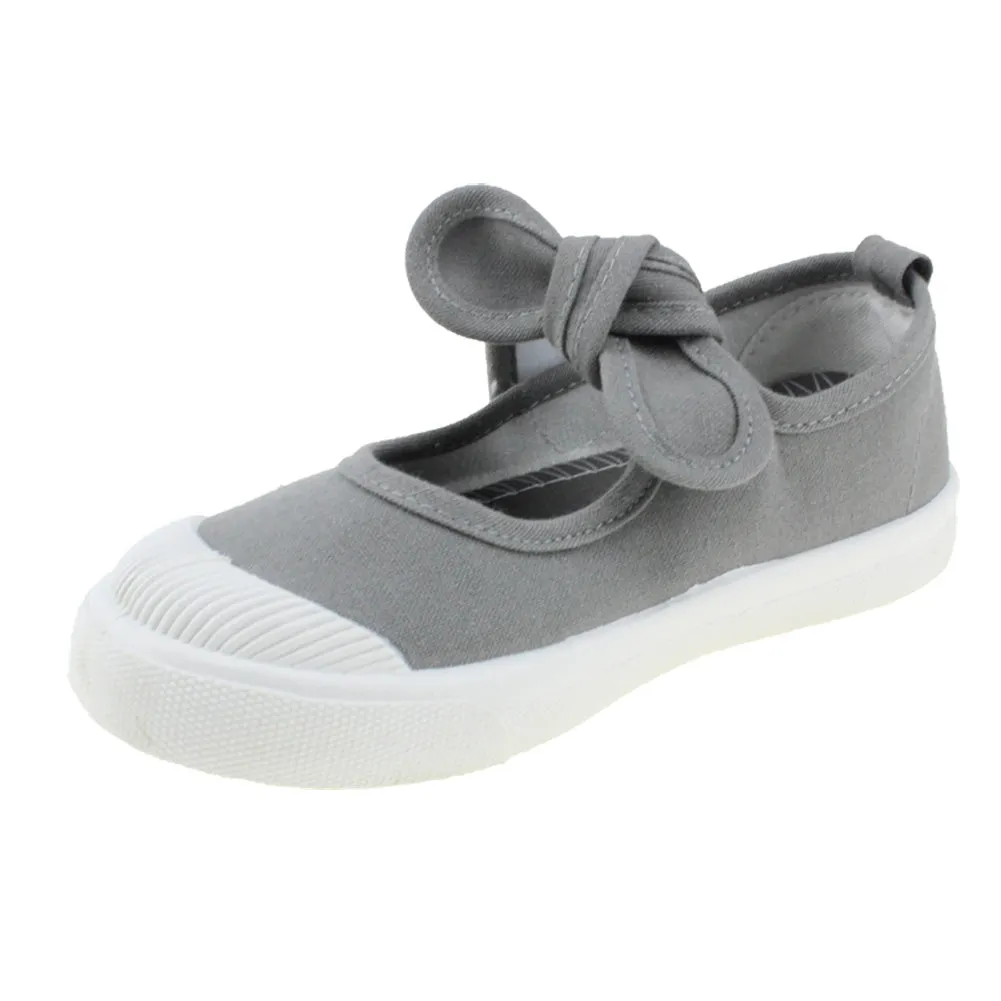 Girl's Canvas Flats Princess Bowknot Shoes(Toddler/Little Kid/Big Kid)