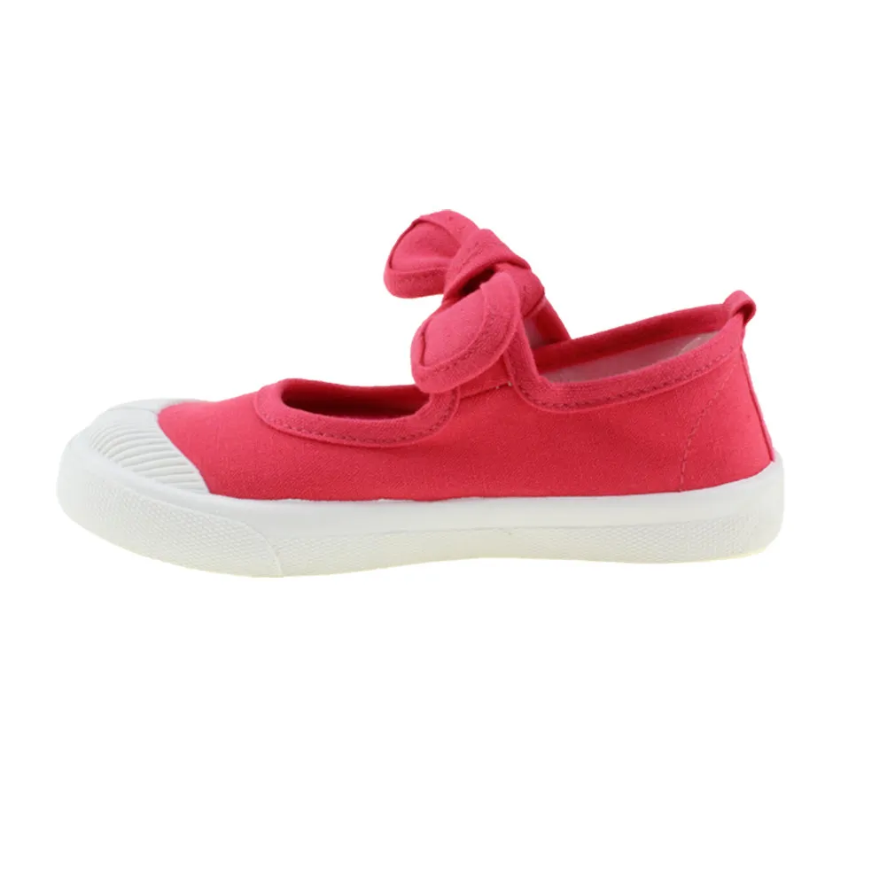 Girl's Canvas Flats Princess Bowknot Shoes(Toddler/Little Kid/Big Kid)