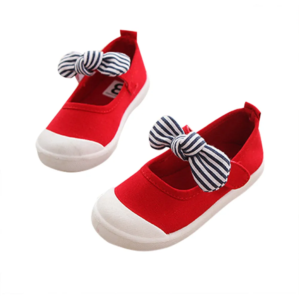 Girl's Canvas Flats Princess Bowknot Shoes(Toddler/Little Kid/Big Kid)