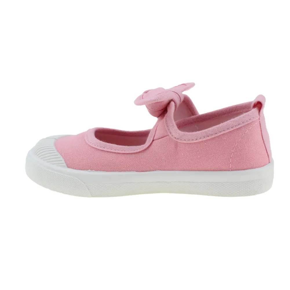 Girl's Canvas Flats Princess Bowknot Shoes(Toddler/Little Kid/Big Kid)