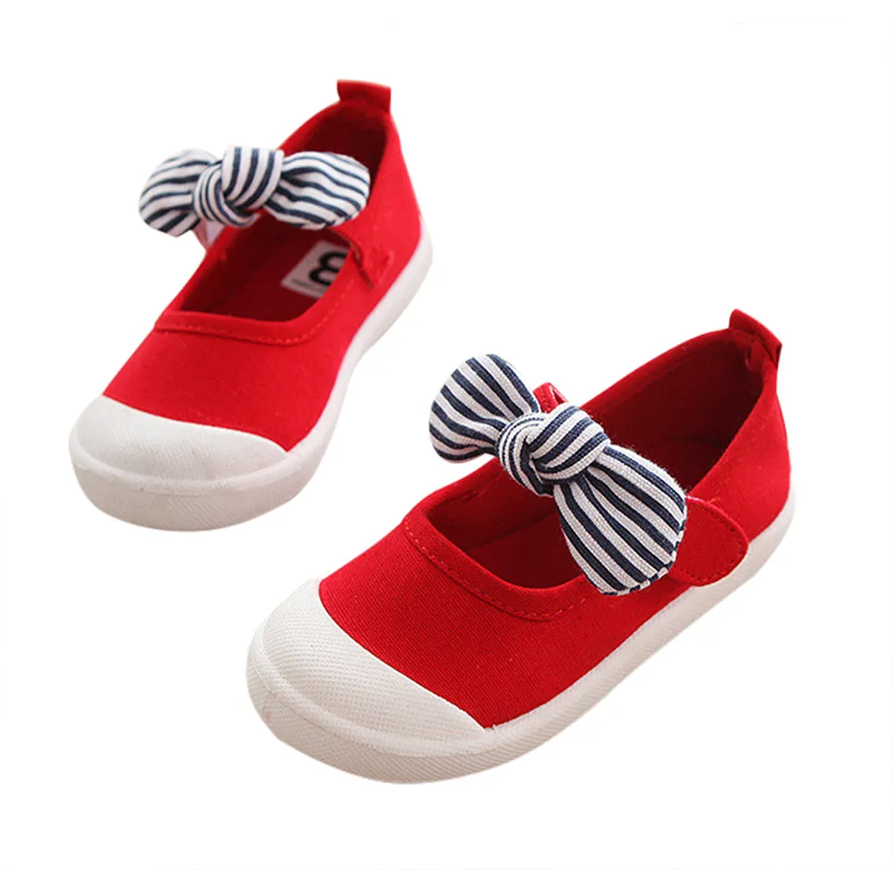 Girl's Canvas Flats Princess Bowknot Shoes(Toddler/Little Kid/Big Kid)