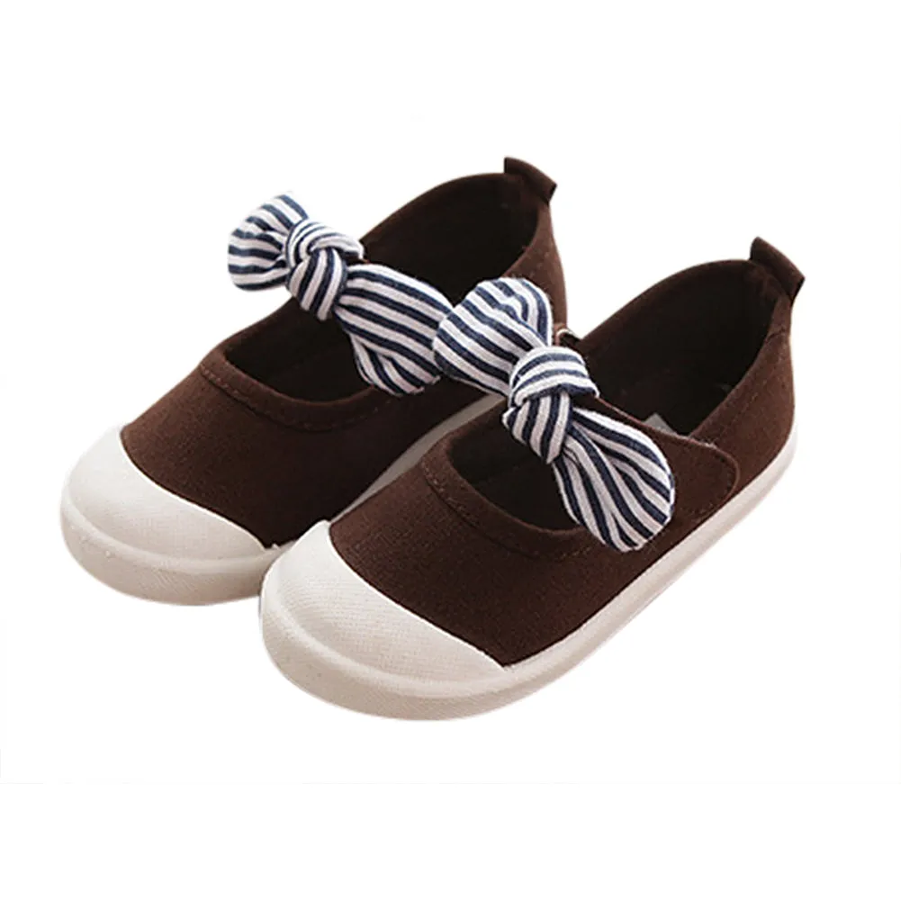 Girl's Canvas Flats Princess Bowknot Shoes(Toddler/Little Kid/Big Kid)