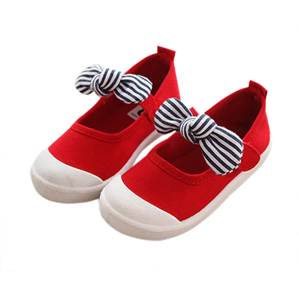 Girl's Canvas Flats Princess Bowknot Shoes(Toddler/Little Kid/Big Kid)