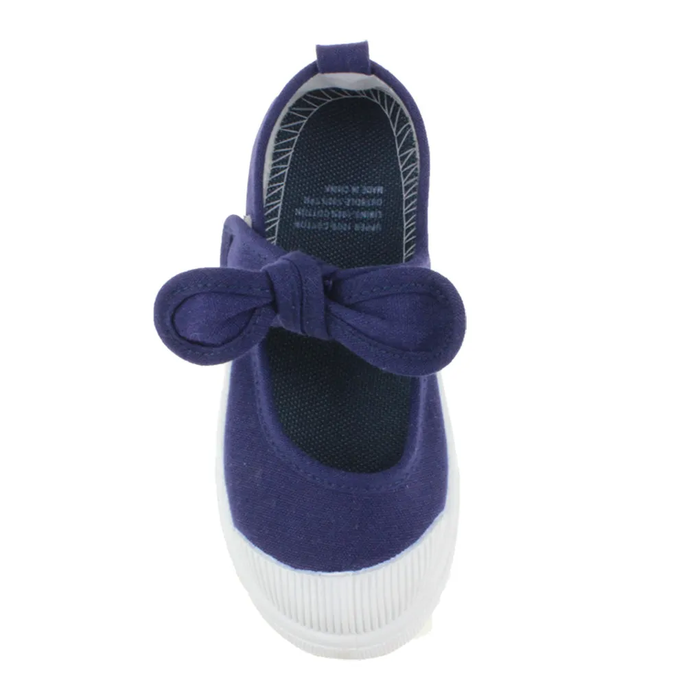 Girl's Canvas Flats Princess Bowknot Shoes(Toddler/Little Kid/Big Kid)