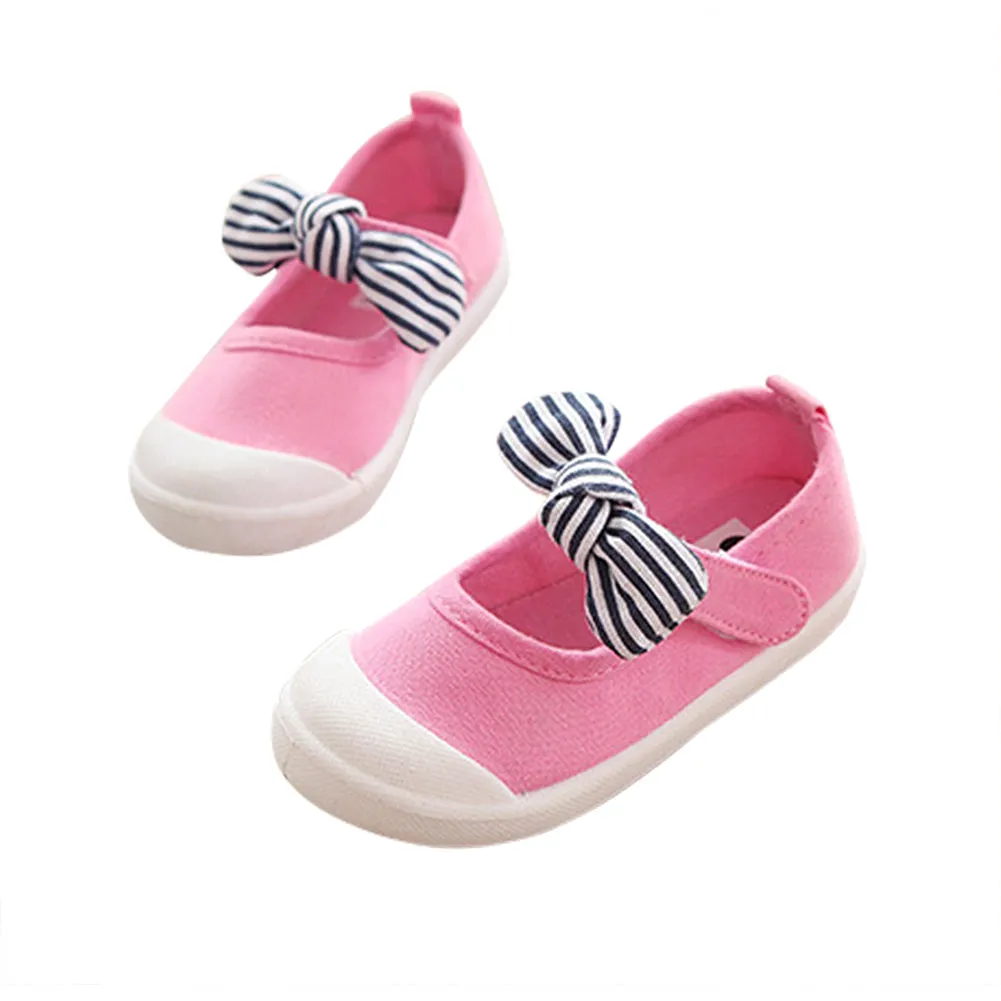 Girl's Canvas Flats Princess Bowknot Shoes(Toddler/Little Kid/Big Kid)