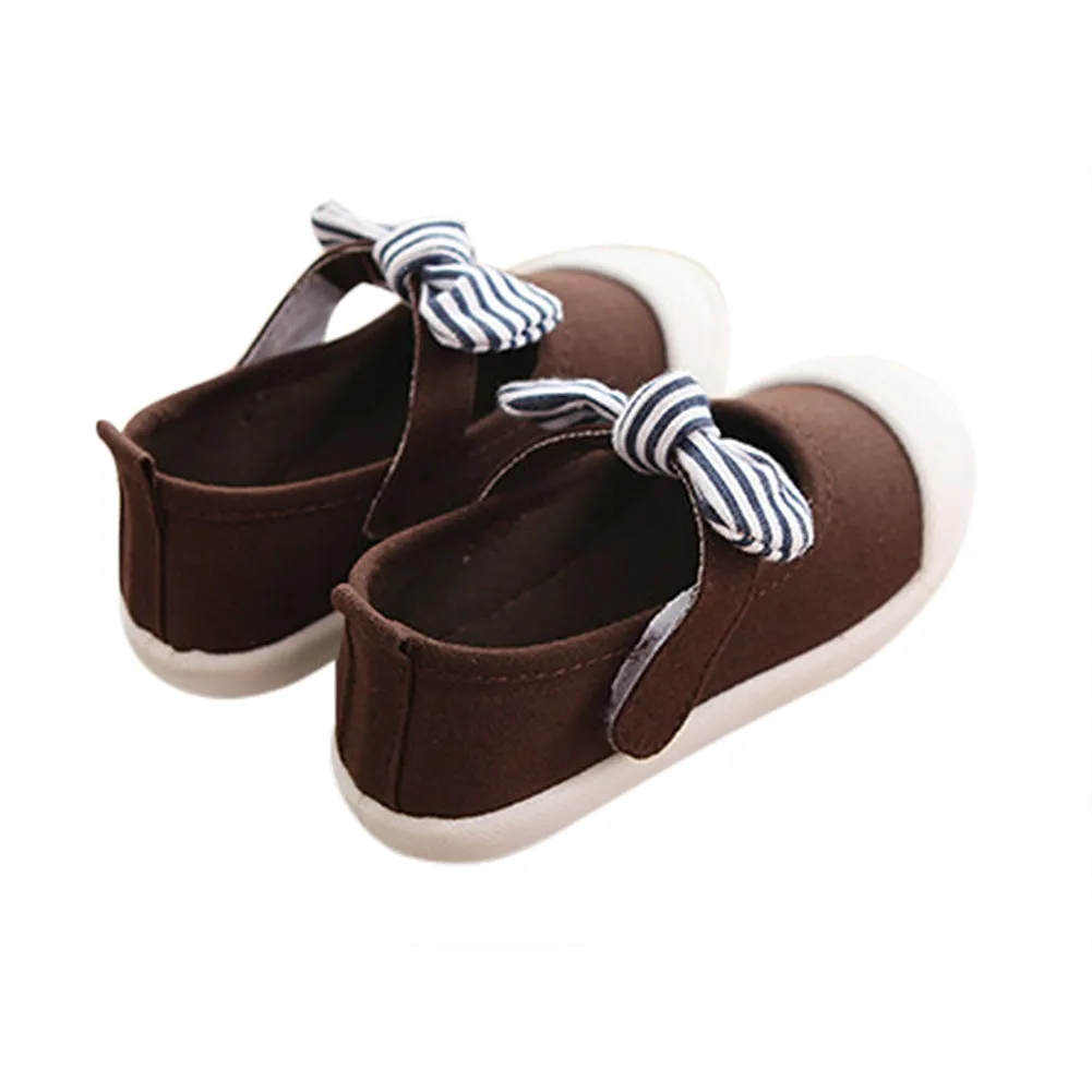 Girl's Canvas Flats Princess Bowknot Shoes(Toddler/Little Kid/Big Kid)