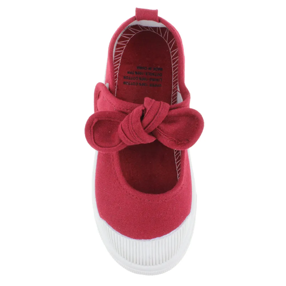 Girl's Canvas Flats Princess Bowknot Shoes(Toddler/Little Kid/Big Kid)