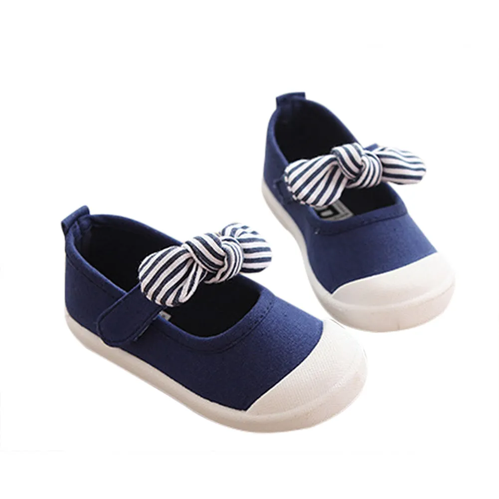 Girl's Canvas Flats Princess Bowknot Shoes(Toddler/Little Kid/Big Kid)