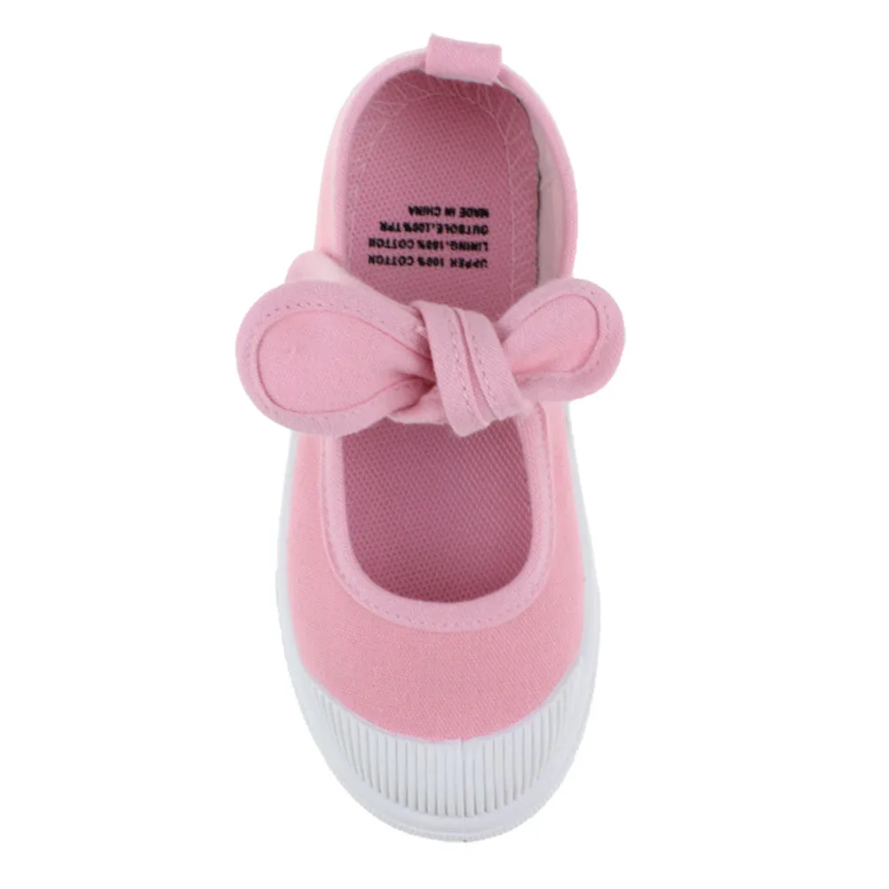 Girl's Canvas Flats Princess Bowknot Shoes(Toddler/Little Kid/Big Kid)