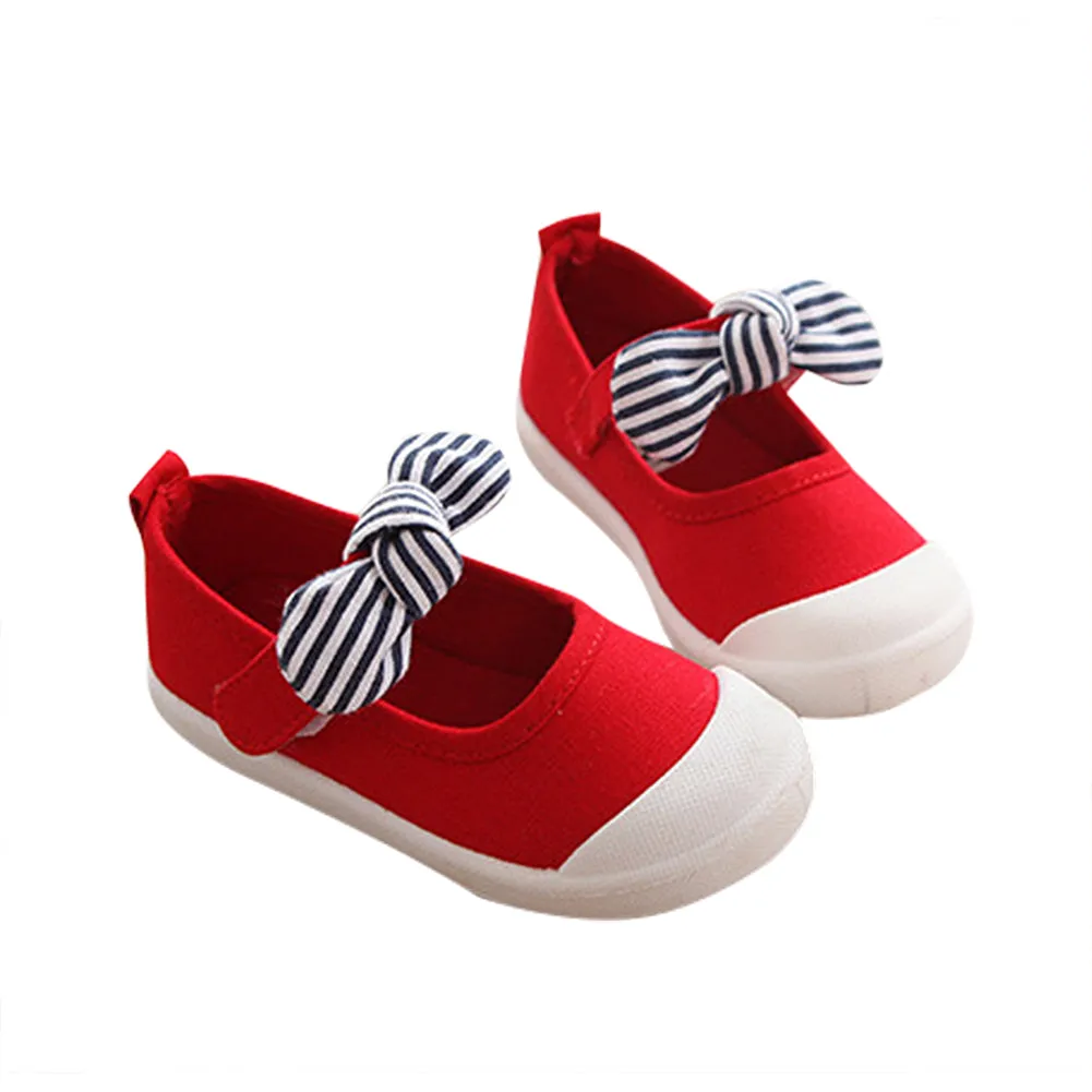 Girl's Canvas Flats Princess Bowknot Shoes(Toddler/Little Kid/Big Kid)