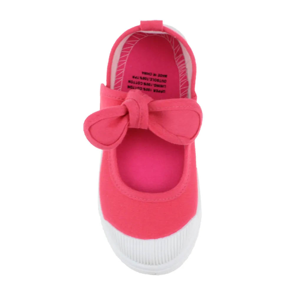 Girl's Canvas Flats Princess Bowknot Shoes(Toddler/Little Kid/Big Kid)