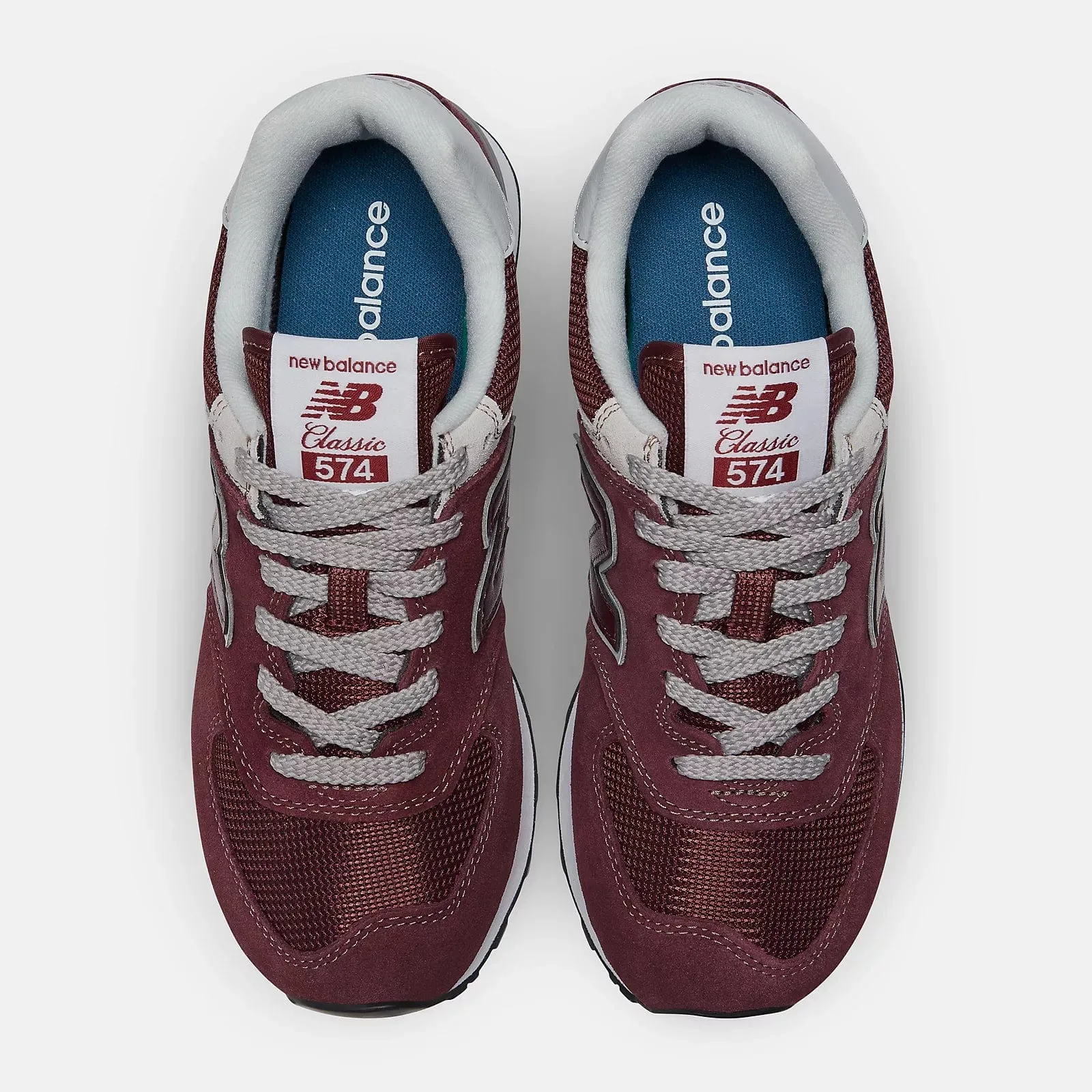 New Balance Women's 574 Classic Sneakers- Burgundy/White