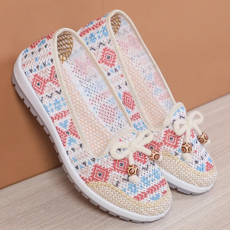Vanccy Weaving Breathable Loafers  Comfortable Walking Casual Flats Shoes WF03