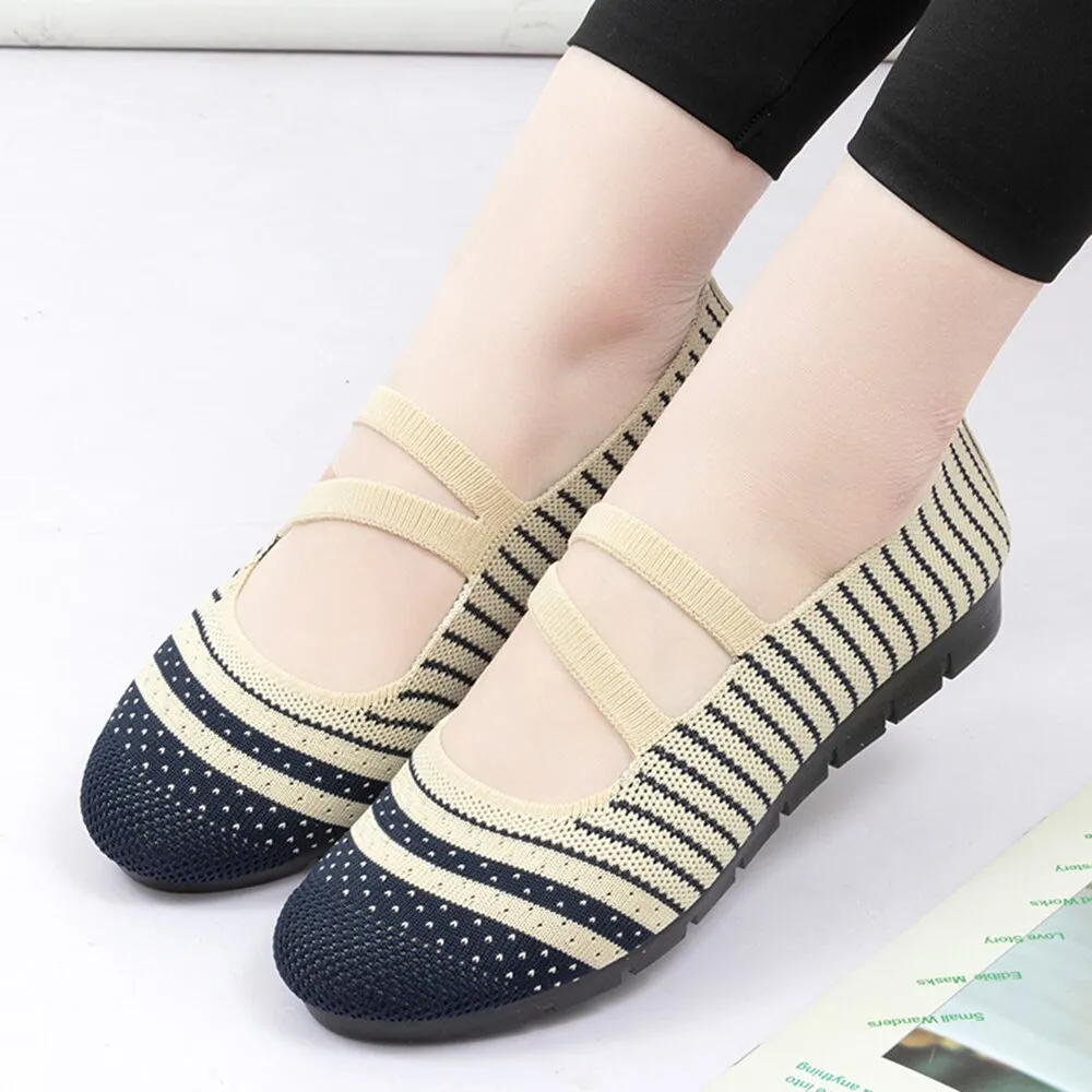 Vanccy Weaving Breathable Loafers  Comfortable Walking Casual Flats Shoes WF12