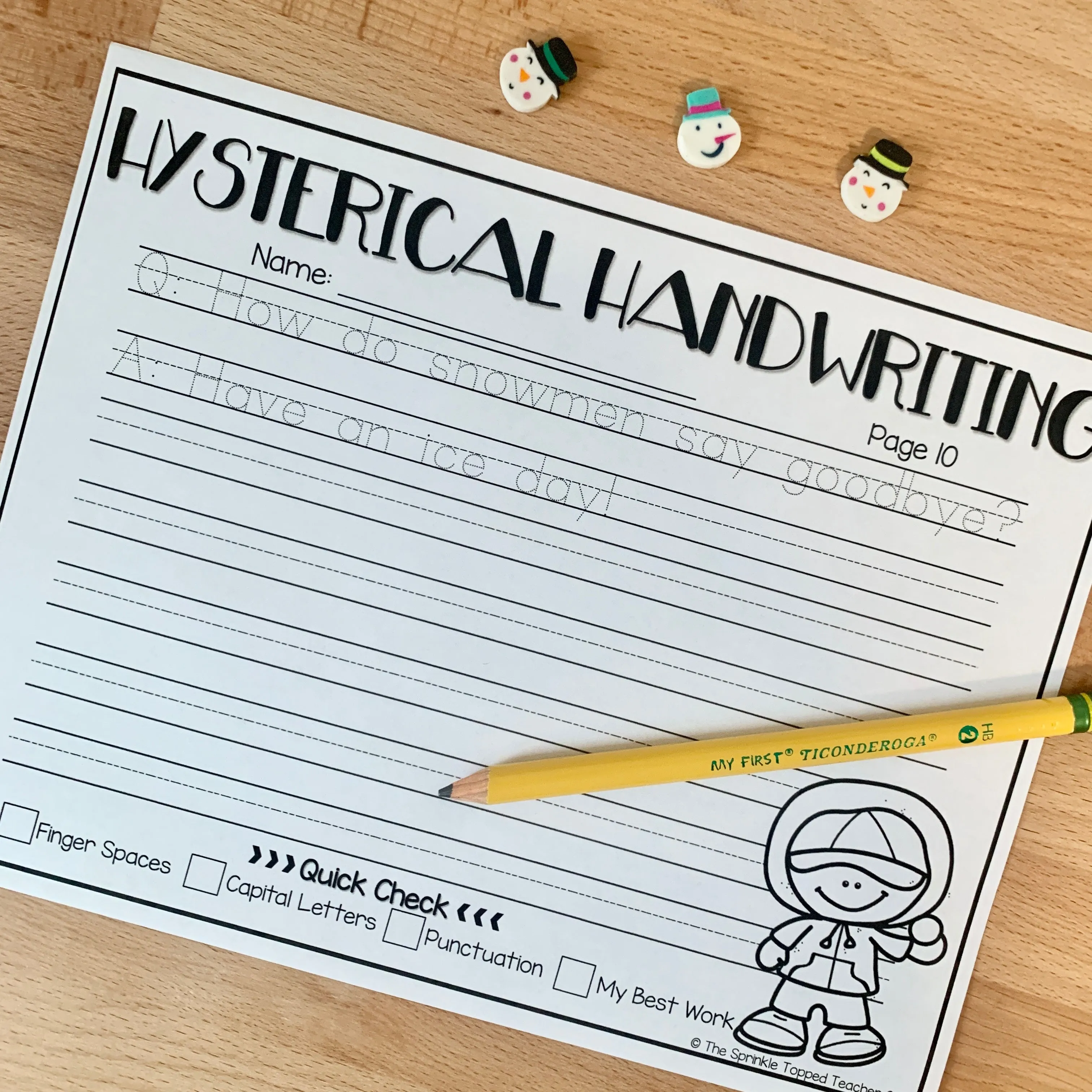 Winter Handwriting Pages - PRINT