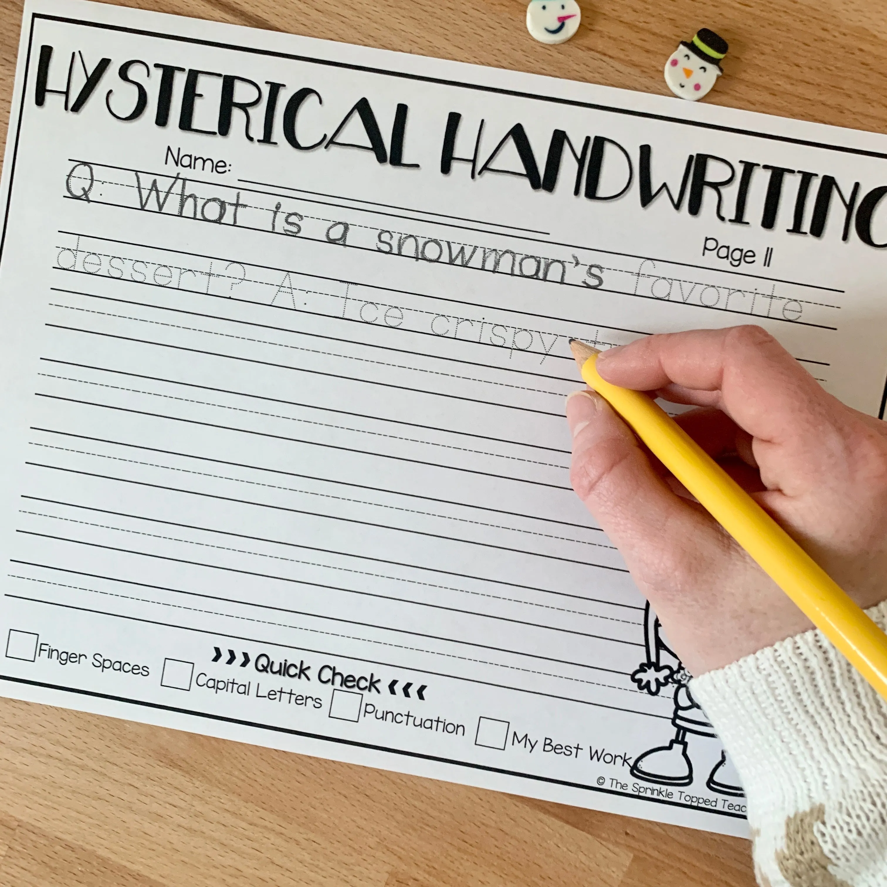 Winter Handwriting Pages - PRINT