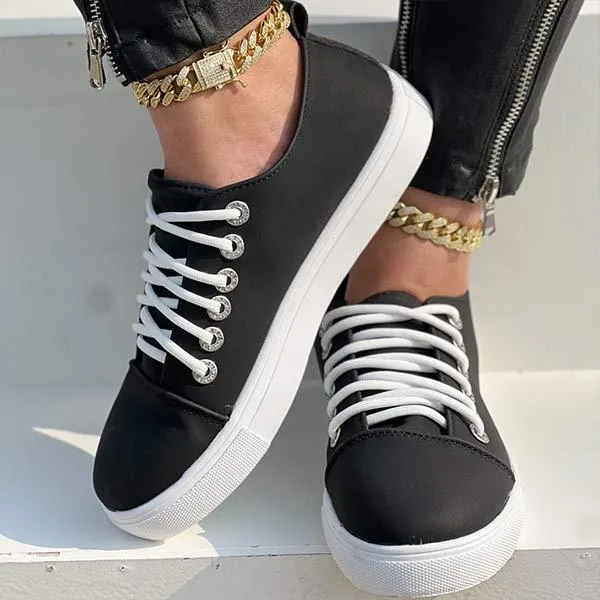 Women's Low-Cut Flat Casual Canvas Shoes 17469427C