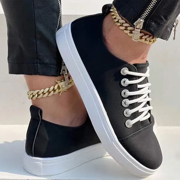 Women's Low-Cut Flat Casual Canvas Shoes 17469427C